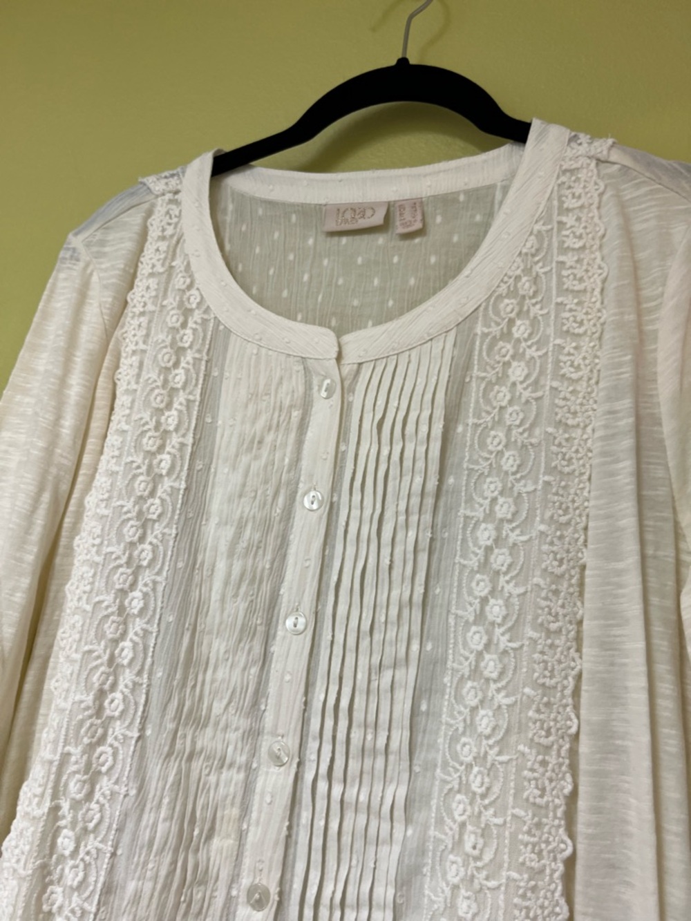 IRO Cream Lace-Trim Button Front Tunic - Picture 8 of 14